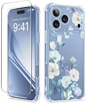 for iPhone 18 Pro Case/17 Pro Case Floral Clear Slim Women | Non-Yellowing, Screen Protector+Full Camera Protection, Shockproof Protective Case for 18/17 Pro, Hibiscus for iPhone 18 Pro Case/17 Pro Case Floral Clear Slim Women | Non-Yellowing, Screen Protector+Full Camera Protection, Shockproof Protective Case for 18/17 Pro, Hibiscus