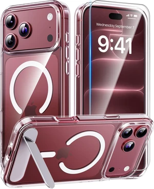 for iPhone 18 Pro Max Case/iPhone 17 Pro Max Case with Stand, Clear | (Screen Protector)(Compatible with MagSafe)(Military Grade Shockproof) Transparent Drop Protection Slim Phone Case,6.9" for iPhone 18 Pro Max Case/iPhone 17 Pro Max Case with Stand, Clear | (Screen Protector)(Compatible with MagSafe)(Military Grade Shockproof) Transparent Drop Protection Slim Phone Case,6.9"