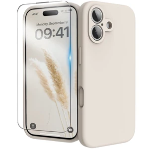 for iPhone 17 Case with Screen Protector, Stone | Camera Protection, Liquid Silicone, Anti-Scratch Soft Microfiber Lining, Shockproof Cover for iPhone 17 Case with Screen Protector, Stone | Camera Protection, Liquid Silicone, Anti-Scratch Soft Microfiber Lining, Shockproof Cover