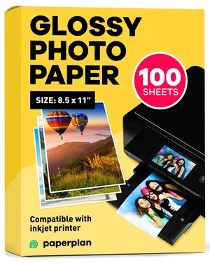 Glossy Photo Paper For Printer 8.5 x 11" - (100 Sheets) - Works with Inkjet Printer, Easy to Use, Premium Picture Paper Glossy Photo Paper For Printer 8.5 x 11" - (100 Sheets) - Works with Inkjet Printer, Easy to Use, Premium Picture Paper