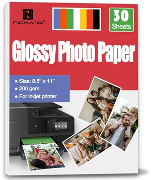 Glossy Photo Paper 8.5x11, 53LB/200GSM, Letter Size 30 Sheets | Compatible with Inkjet Printers, Premium Weight for Framing & Less Curl, Ideal for Family Photos, School Projects & Chip Bags Glossy Photo Paper 8.5x11, 53LB/200GSM, Letter Size 30 Sheets | Compatible with Inkjet Printers, Premium Weight for Framing & Less Curl, Ideal for Family Photos, School Projects & Chip Bags