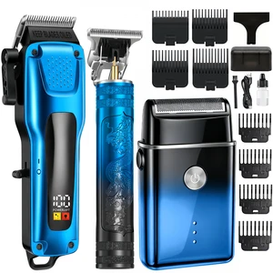 3-in-1 Hair Clippers for Men Set, Beard Trimmer, Foil Shaver, Blue | Cordless USB Rechargeable Haircut Kit: 8 Guide Combs, T-blade Detailing, Low-Noise, Nick-Free, Gift-Ready. 3-in-1 Hair Clippers for Men Set, Beard Trimmer, Foil Shaver, Blue | Cordless USB Rechargeable Haircut Kit: 8 Guide Combs, T-blade Detailing, Low-Noise, Nick-Free, Gift-Ready.