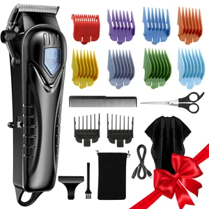 Low Noise Hair Clippers for Men & Women with 10 Color Guide Combs | Cordless Hair Cutting Kit with Carbon Steel Blade, 10 Guide Combs, LED Display, Scissors and Cape, 5H Runtime, Gifts for Men Low Noise Hair Clippers for Men & Women with 10 Color Guide Combs | Cordless Hair Cutting Kit with Carbon Steel Blade, 10 Guide Combs, LED Display, Scissors and Cape, 5H Runtime, Gifts for Men