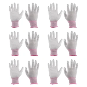 6 Pairs ESD Anti Static Gloves 19cm PU Coated High Resistance Carbon Fiber Computer Gloves for PC Computer Electronics Installation and Repair(Small), Pink 6 Pairs ESD Anti Static Gloves 19cm PU Coated High Resistance Carbon Fiber Computer Gloves for PC Computer Electronics Installation and Repair(Small), Pink