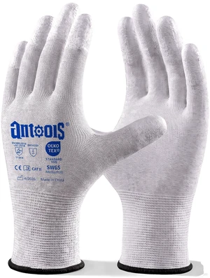 6-Pair Nylon ESD Anti-Static Gloves for Electronics, Gray, Large | OEKO-TEX STANDARD 100 certified, skin-friendly, with carbon-fiber liner and PU-coated tips for touchscreen use and PC repair. 6-Pair Nylon ESD Anti-Static Gloves for Electronics, Gray, Large | OEKO-TEX STANDARD 100 certified, skin-friendly, with carbon-fiber liner and PU-coated tips for touchscreen use and PC repair.