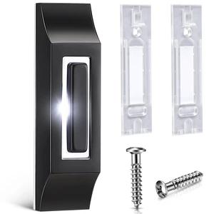 Solid Metal Doorbell Button, Wall Mounted Door Bell, Black | Sleek Metal LED Light Up Wired Door Bell Push Buttons for Home, Universal Garage Door Opener Switch, Property in Copyright Solid Metal Doorbell Button, Wall Mounted Door Bell, Black | Sleek Metal LED Light Up Wired Door Bell Push Buttons for Home, Universal Garage Door Opener Switch, Property in Copyright
