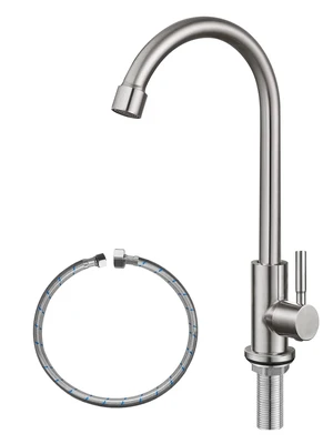 Cold Water Only Faucet SUS304 Stainless Steel Faucet for Kitchen Sink Cold Water Only Faucet SUS304 Stainless Steel Faucet for Kitchen Sink