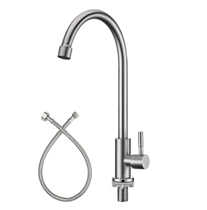 Cold Only Bar Sink Faucet, Brushed Nickel | SUS304 Stainless Steel, Cold Water Only Kitchen Faucet Single Handle Faucet for Outdoor Sink Cold Only Bar Sink Faucet, Brushed Nickel | SUS304 Stainless Steel, Cold Water Only Kitchen Faucet Single Handle Faucet for Outdoor Sink