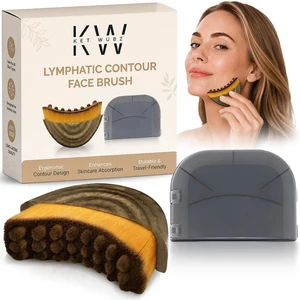 Lymphatic Contour Face Brush, Dry Brush Massager for Lymphatic Drainage | Ultra Soft Curved Bristles, Facial Sculpting Tool for Jawline, Cheeks, Under Eye | Gua Sha Style Depuffer with Travel Case Lymphatic Contour Face Brush, Dry Brush Massager for Lymphatic Drainage | Ultra Soft Curved Bristles, Facial Sculpting Tool for Jawline, Cheeks, Under Eye | Gua Sha Style Depuffer with Travel Case