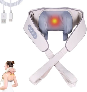 Neck and Traps Massager with Heat, Shiatsu Back Pillow, 2 Heating Levels | Wireless Kneading Neck and Shoulder Massager Deep Tissue Massage Hands-Free, Unisex Neck and Traps Massager with Heat, Shiatsu Back Pillow, 2 Heating Levels | Wireless Kneading Neck and Shoulder Massager Deep Tissue Massage Hands-Free, Unisex