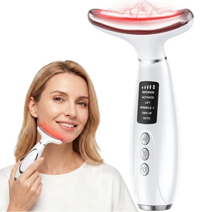 Red Light Therapy for Face and Neck, 7-Color LED Face Massager with EMS, Heat & Vibration, 6 Modes & 4 Intensities, Rechargeable Face Sculpting Tool for At-Home Skincare Red Light Therapy for Face and Neck, 7-Color LED Face Massager with EMS, Heat & Vibration, 6 Modes & 4 Intensities, Rechargeable Face Sculpting Tool for At-Home Skincare