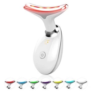 Face Light Therapy Device, Based on Triple Action LED, Thermal, and Vibration Technologies, Face and Neck Beauty Device with 7 Color LED for Home Use, Improve Skin(Glossy White) Face Light Therapy Device, Based on Triple Action LED, Thermal, and Vibration Technologies, Face and Neck Beauty Device with 7 Color LED for Home Use, Improve Skin(Glossy White)