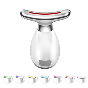 Facial Massager Face and Neck, Red Light Therapy for Face, LED Beauty Device with Heat and Vibration, Skin Firming and Depuffing Tool, 7 Color LED Facial Lifting Device, Women Gift Facial Massager Face and Neck, Red Light Therapy for Face, LED Beauty Device with Heat and Vibration, Skin Firming and Depuffing Tool, 7 Color LED Facial Lifting Device, Women Gift