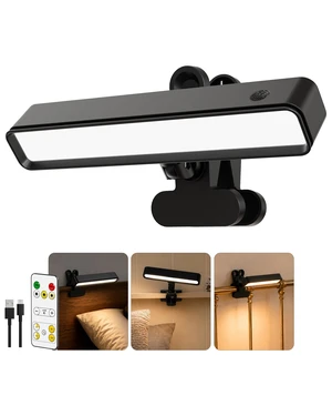 6000mAh Rechargeable Clip on Light, LED Reading Light for Bed/Desk, 3 Color Modes & Stepless Dimming, Portable Clamp Lamp with 360 Degree Adjustment, Battery Operated Work Light for Home Office, Black 6000mAh Rechargeable Clip on Light, LED Reading Light for Bed/Desk, 3 Color Modes & Stepless Dimming, Portable Clamp Lamp with 360 Degree Adjustment, Battery Operated Work Light for Home Office, Black