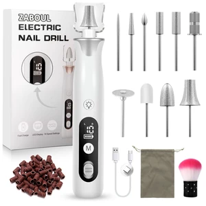 Electric Nail Drill Kit, Professional Cordless Electric Nail File for Acrylic Gel Dip Powder Nails Portable Nail Machine Kit Manicure Pedicure Tools Set with Nail Drill Bits Sanding Bands (Silver) Electric Nail Drill Kit, Professional Cordless Electric Nail File for Acrylic Gel Dip Powder Nails Portable Nail Machine Kit Manicure Pedicure Tools Set with Nail Drill Bits Sanding Bands (Silver)