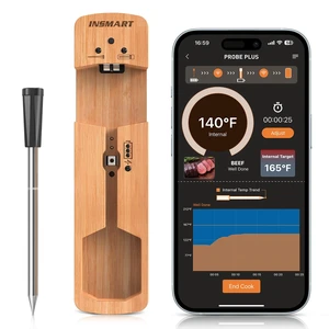 Wireless Smart Meat Thermometer,330FT Bluetooth Range,100% Waterproof,Precision Cooking Grilling,Multi Sensors,for BBQ,Oven,Grill,Kitchen,Smoker, Rotisserie Turkey Beef (Wood) Wireless Smart Meat Thermometer,330FT Bluetooth Range,100% Waterproof,Precision Cooking Grilling,Multi Sensors,for BBQ,Oven,Grill,Kitchen,Smoker, Rotisserie Turkey Beef (Wood)