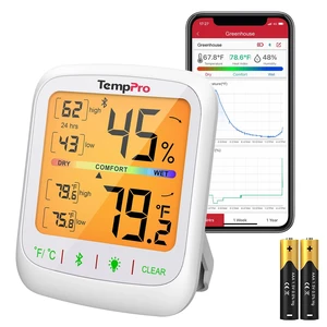 TempAir Bluetooth Hygrometer Thermometer with Large Backlit LCD | 260 ft Wireless Remote Temperature and Humidity Monitor, Indoor Room Thermometer and Humidity Gauge with Max Min Records TempAir Bluetooth Hygrometer Thermometer with Large Backlit LCD | 260 ft Wireless Remote Temperature and Humidity Monitor, Indoor Room Thermometer and Humidity Gauge with Max Min Records