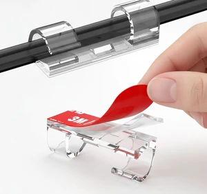 100Pcs Clear Adhesive Cable Clips,Wire Clips Cord Holder Cable Management Finisher Wire clamp for Light,Desk,Desk,Wall,Wire Hider for Cords Max.1/4" (100, Red Film) 100Pcs Clear Adhesive Cable Clips,Wire Clips Cord Holder Cable Management Finisher Wire clamp for Light,Desk,Desk,Wall,Wire Hider for Cords Max.1/4" (100, Red Film)
