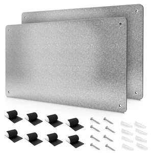 17.7" x 11.8" 2 Pack Metal Magnetic Board - Magnet Bulletin Board to Display Magnetic Letters Numbers Animal, Poetry, Spice Jars, Notes, Photos, Suitable for Wall, Refrigerator, Cubicle, Cabinet 17.7" x 11.8" 2 Pack Metal Magnetic Board - Magnet Bulletin Board to Display Magnetic Letters Numbers Animal, Poetry, Spice Jars, Notes, Photos, Suitable for Wall, Refrigerator, Cubicle, Cabinet