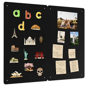 2 Pack Magnetic Board for Wall, 17.5" x 11.4" Magnet Bulletin Memo Board, Metal Sheets to Display Magnetic Letter Number Souvenir, Notes, Poetry, Photos, Black 2 Pack Magnetic Board for Wall, 17.5" x 11.4" Magnet Bulletin Memo Board, Metal Sheets to Display Magnetic Letter Number Souvenir, Notes, Poetry, Photos, Black