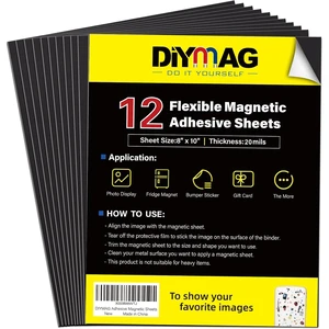 Magnetic Adhesive Sheets,8" x 10" 12 Pack Flexible Magnets for Craft | Photo Mat Cuttable Magnet Classroom Must Have Decorations Easy Peel Stickers for Planning and Organization,Rectangular Magnetic Adhesive Sheets,8" x 10" 12 Pack Flexible Magnets for Craft | Photo Mat Cuttable Magnet Classroom Must Have Decorations Easy Peel Stickers for Planning and Organization,Rectangular