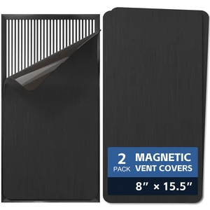 8"x15.5" Magnetic Vent Covers for Floor, 2 Pcs Strong Magnet Cover for Home | Black Decorative Cover, Brushed Metal Texture, Cuttable Sheet for RV, HAVC, Wall Ceiling, Metal Register, Grate 8"x15.5" Magnetic Vent Covers for Floor, 2 Pcs Strong Magnet Cover for Home | Black Decorative Cover, Brushed Metal Texture, Cuttable Sheet for RV, HAVC, Wall Ceiling, Metal Register, Grate