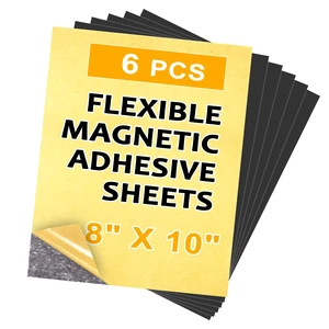 Cuttable Adhesive Magnetic Sheets 6 Pack, Each 8" x 10" | Stick Magnetic Paper with Adhesive Backing for Crafts, Paper Magnets and Stickers Cuttable Adhesive Magnetic Sheets 6 Pack, Each 8" x 10" | Stick Magnetic Paper with Adhesive Backing for Crafts, Paper Magnets and Stickers