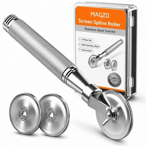 Heavy-Duty Screen Roller Tool Kit | Best Stainless Steel Withstand Thousands of Use, Spline/Repair Tool with 3 Wheel Types for Install/Replace Window/Door Screen Heavy-Duty Screen Roller Tool Kit | Best Stainless Steel Withstand Thousands of Use, Spline/Repair Tool with 3 Wheel Types for Install/Replace Window/Door Screen