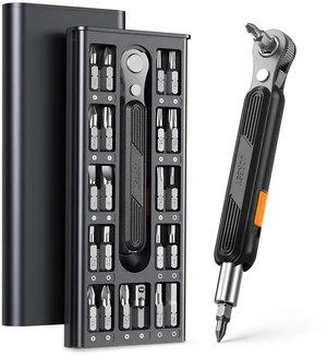 24 in 1 Mini Ratchet Screwdriver Set for Tight Spaces | 90°Right Angle,36-Tooth Ratchet with High Torque,Magnetic Storage Case,1/4 Magnetic Bit Holder,CRV Steel Bits for Home, Bike 24 in 1 Mini Ratchet Screwdriver Set for Tight Spaces | 90°Right Angle,36-Tooth Ratchet with High Torque,Magnetic Storage Case,1/4 Magnetic Bit Holder,CRV Steel Bits for Home, Bike
