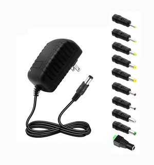 DC 12V Power Supply 1.5A AC/DC Switching Adapter 100-240V 50/60Hz to DC 12V Power Cord with 5.5x2.5mm Plug &10 Tips, 12 Volt 1.5A Power Adapter for LED Strips, Routers, Speakers and Small Electronics DC 12V Power Supply 1.5A AC/DC Switching Adapter 100-240V 50/60Hz to DC 12V Power Cord with 5.5x2.5mm Plug &10 Tips, 12 Volt 1.5A Power Adapter for LED Strips, Routers, Speakers and Small Electronics