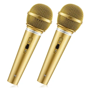 2PCS Fake Microphone Prop - Realistic Plastic Mic, Gold | Plastic Pretend Play Microphone for Karaoke Costume, Mic Props for Birthday Party, Halloween, Christmas, Cosplay Music Favors 2PCS Fake Microphone Prop - Realistic Plastic Mic, Gold | Plastic Pretend Play Microphone for Karaoke Costume, Mic Props for Birthday Party, Halloween, Christmas, Cosplay Music Favors