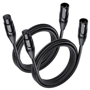 2-Pack Premium XLR to XLR Cable, Microphone Cable, M-F, 6ft | Mic Cable, Male to Female, 21 AWG Oxygen-Free Copper (OFC), Black 2-Pack Premium XLR to XLR Cable, Microphone Cable, M-F, 6ft | Mic Cable, Male to Female, 21 AWG Oxygen-Free Copper (OFC), Black