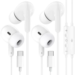 2Pack Wired Earbuds USB C Headphones for iPhone 17 16 15 & all USB-C Device | USBC in- Ear Buds Type C Corded Earphones with Microphone & Volume Control Stereo Noise Isolation 2Pack Wired Earbuds USB C Headphones for iPhone 17 16 15 & all USB-C Device | USBC in- Ear Buds Type C Corded Earphones with Microphone & Volume Control Stereo Noise Isolation