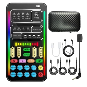 I9 Voice Changer Sound Card Kit with Mic for Gaming, Streaming & Voice Chat | Complete ready-to-use kit with 16 built-in effects, mini mic, earphones and USB-C adapter for PC, consoles and phones. I9 Voice Changer Sound Card Kit with Mic for Gaming, Streaming & Voice Chat | Complete ready-to-use kit with 16 built-in effects, mini mic, earphones and USB-C adapter for PC, consoles and phones.