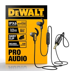 Heavy Duty Wired Earphones with Microphone, 3.5mm | Jobsite Earbuds Wired, Water-Resistant 3.5mm Earbuds with Mic, Connected Headphones for Outdoor Work Heavy Duty Wired Earphones with Microphone, 3.5mm | Jobsite Earbuds Wired, Water-Resistant 3.5mm Earbuds with Mic, Connected Headphones for Outdoor Work
