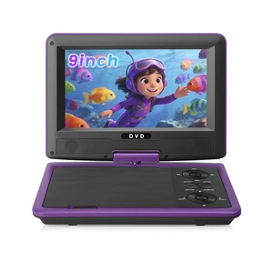 11.5" Portable DVD Player for Kids & Car Travel9 inch Swivel IPS Screen,3-Hour Battery,CD/DVD/USB/SD Support,Region Free/Headrest Mount & Remote (Purple) 11.5" Portable DVD Player for Kids & Car Travel9 inch Swivel IPS Screen,3-Hour Battery,CD/DVD/USB/SD Support,Region Free/Headrest Mount & Remote (Purple)