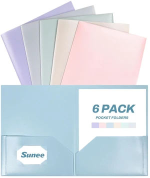 Folders with Pockets (6 Pack, Pastel Colors), Plastic Folder with Pocket, Poly Folder for Documents Letter Size, 2 Pocket Folders for Kids, Home, School, Office Folders with Pockets (6 Pack, Pastel Colors), Plastic Folder with Pocket, Poly Folder for Documents Letter Size, 2 Pocket Folders for Kids, Home, School, Office