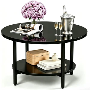 Coffee Tables for Living Room, 27.6" Round Coffee Table, Black Coffee Table
2-Tier Wooden Circle Coffee Table with Storage, Modern Accent Center Floor Table for Industrial Home Office, 27.6"Dx17.7"H Coffee Tables for Living Room, 27.6" Round Coffee Table, Black Coffee Table
2-Tier Wooden Circle Coffee Table with Storage, Modern Accent Center Floor Table for Industrial Home Office, 27.6"Dx17.7"H