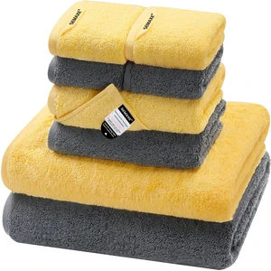 8-Piece Cotton Bath Towel Set with Hanging Loops for Bathroom, Yellow&Gray
Complete starter set for daily showers, sink-side use, small bathrooms, and guest baths, OEKO-TEX certified, easy care 8-Piece Cotton Bath Towel Set with Hanging Loops for Bathroom, Yellow&Gray
Complete starter set for daily showers, sink-side use, small bathrooms, and guest baths, OEKO-TEX certified, easy care
