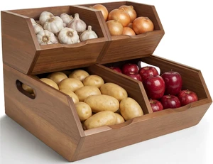 Acacia Pantry Storage Bins Set of 3, Stackable Potato Onion Wood Baskets
Open Front Vegetable and Produce Holders with Airflow, Grip Handles, Organizers for Kitchen Counter and Cabinet Acacia Pantry Storage Bins Set of 3, Stackable Potato Onion Wood Baskets
Open Front Vegetable and Produce Holders with Airflow, Grip Handles, Organizers for Kitchen Counter and Cabinet