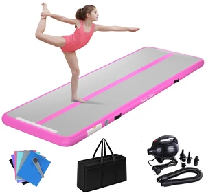 Track 4 inches Thickness Inflatable Gymnastics Mat for Home Use/Training/Cheerleading/Yoga 10/13/16/20ft with Electric Air Pump Track 4 inches Thickness Inflatable Gymnastics Mat for Home Use/Training/Cheerleading/Yoga 10/13/16/20ft with Electric Air Pump