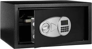 Basics Steel Security Safe Box with Digital Keypad, for Valuables, Cash, Jewelry, Documents, Removable Shelf, Black, 1 Cubic Foot, 16.9"x14.6"x9.1" (WxDxH) Basics Steel Security Safe Box with Digital Keypad, for Valuables, Cash, Jewelry, Documents, Removable Shelf, Black, 1 Cubic Foot, 16.9"x14.6"x9.1" (WxDxH)