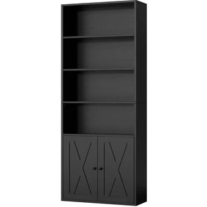 Shintenchi Bookshelf, Industrial Bookshelves and Bookcases with Doors Floor Standing 6 Shelf Display Storage Shelves 70.9 inches Tall Bookcase for Home Office, Living Room (Black) Shintenchi Bookshelf, Industrial Bookshelves and Bookcases with Doors Floor Standing 6 Shelf Display Storage Shelves 70.9 inches Tall Bookcase for Home Office, Living Room (Black)