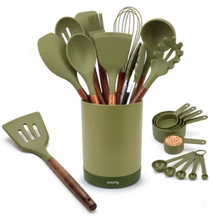 Silicone Kitchen Utensils Set, 22-Piece Acacia Wood Handle, Green
Cooking Utensils Set, Spatula Set with Utensils Holder, for Nonstick Cookware, for New Home & 1st Apartmen, BPA Free Silicone Kitchen Utensils Set, 22-Piece Acacia Wood Handle, Green
Cooking Utensils Set, Spatula Set with Utensils Holder, for Nonstick Cookware, for New Home & 1st Apartmen, BPA Free