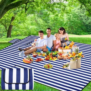 80" x 100" Extra Large Picnic Blankets, Navy and White, Stripe 80" x 100" Extra Large Picnic Blankets, Navy and White, Stripe