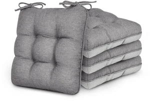 Love's cabin Memory Foam Chair Cushions Set of 4, 15.5 Inch, Grey Love's cabin Memory Foam Chair Cushions Set of 4, 15.5 Inch, Grey