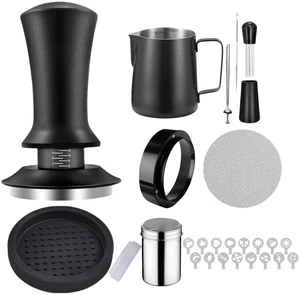 25PCS Espresso Accessories Kit 51mm Coffee Spring Tamper Set black 25PCS Espresso Accessories Kit 51mm Coffee Spring Tamper Set black