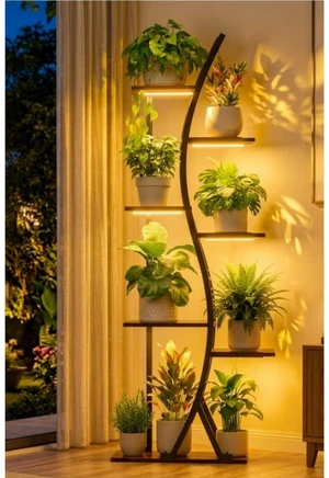 56" Plant Stand Indoor with Grow Lights, 7 Tiered Tall Metal Plant Shelf 56" Plant Stand Indoor with Grow Lights, 7 Tiered Tall Metal Plant Shelf