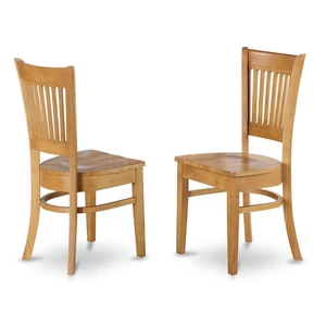 Kitchen Dining Chairs - Slat Back Wooden Seat Chairs, Set of 2, Oak Kitchen Dining Chairs - Slat Back Wooden Seat Chairs, Set of 2, Oak