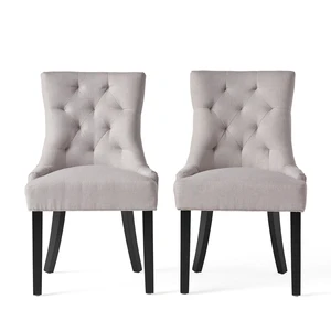 Knight Home Hayden Fabric Dining Chairs, 2-Pcs Set,Polyester, Light Grey Knight Home Hayden Fabric Dining Chairs, 2-Pcs Set,Polyester, Light Grey